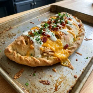 Loaded Bacon Ranch Chicken Cheddar Calzone 30 Minutes Easy Delicious