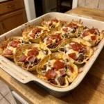 Pepperoni Pizza Bacon Cheeseburger Quesadilla Crunch Cups