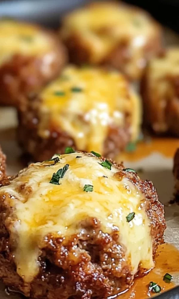 Cheesy Stuffed Meatloaf Bites